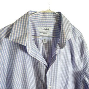 Collection by Michael Strahan Dress Shirt‎ Mens 34/35 17.5 Blue Pink Plaid Check